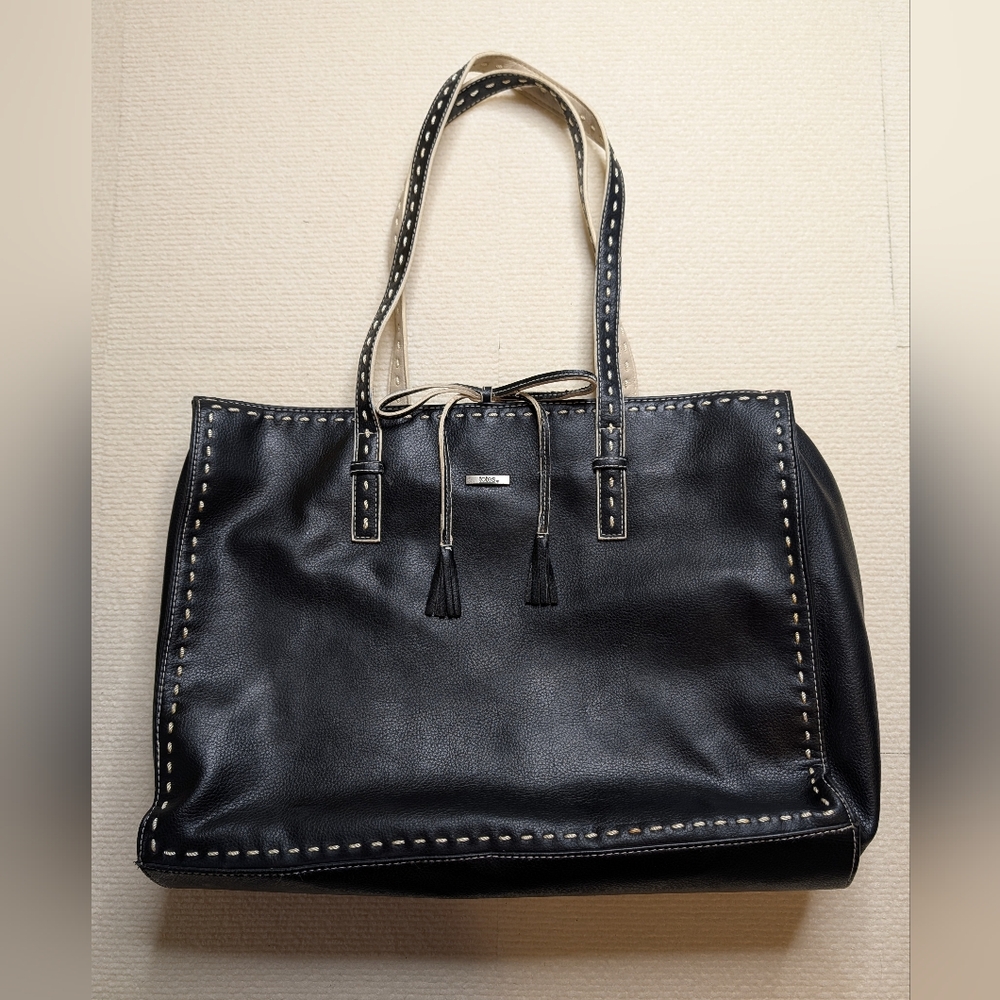 Totes Black Leather Laptop Tote
